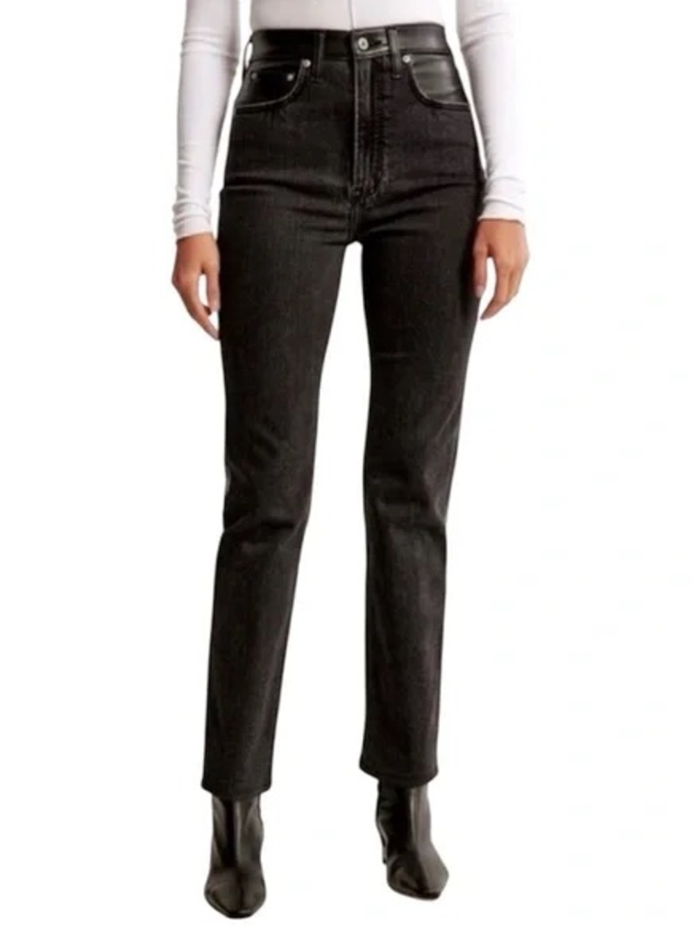 Abercrombie Curve Love Ultra High-Rise Ankle Straight Jeans